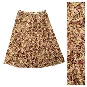 Vintage Christopher & Banks Fall Leaf Skirt Sz 16 Stretch A-Line Wimsey Goth